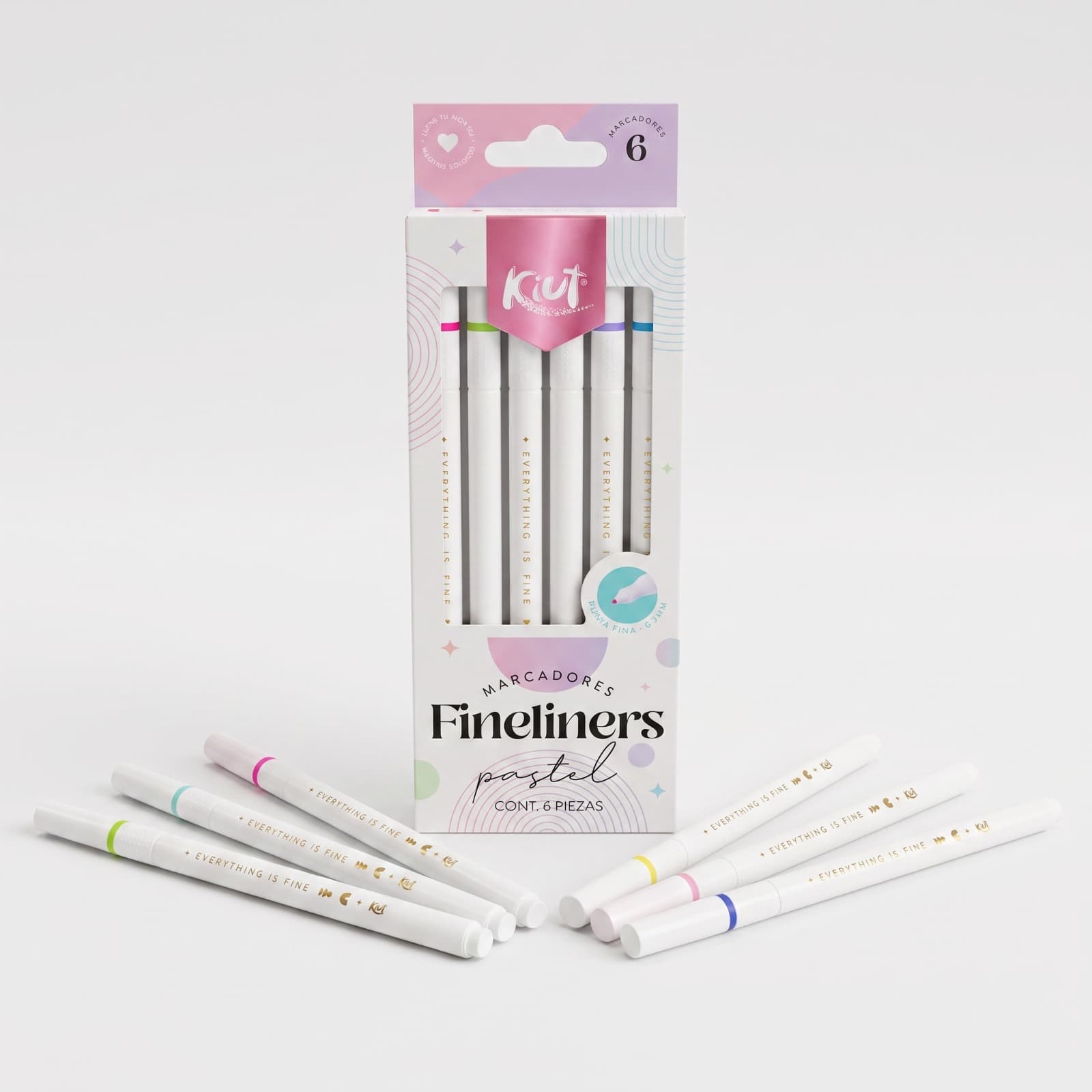Marcadores Kiut Fineliners — 6 colores